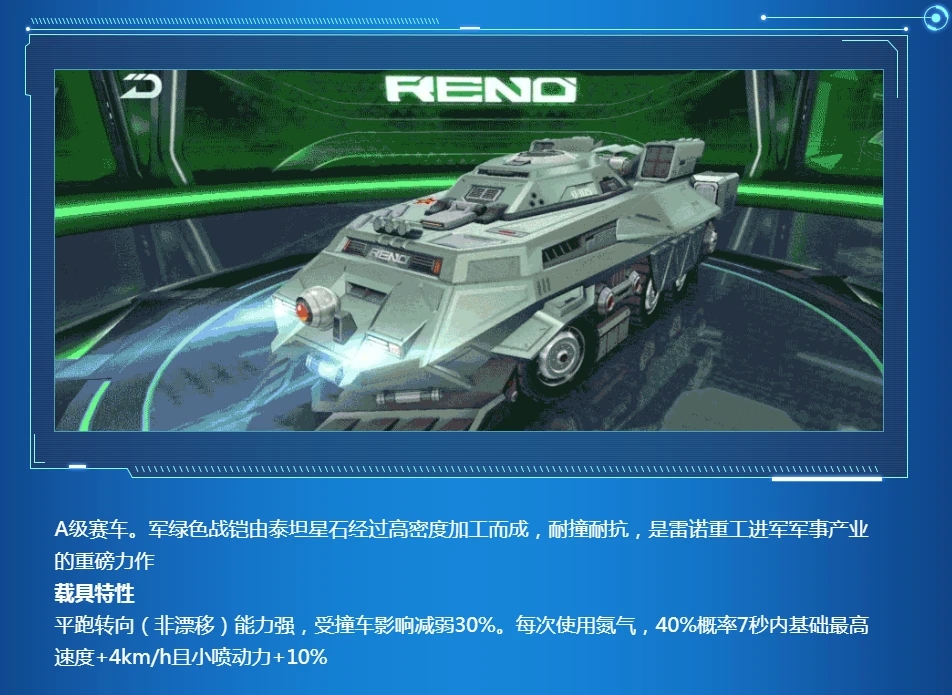 qq飞车手游重甲神兵技能属性详解[图]