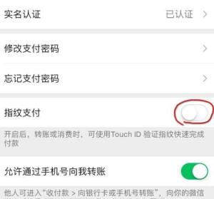 微信怎么开启和关闭指纹支付图片4