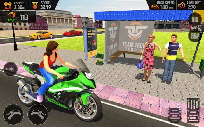 自行车出租车驾驶模拟器3D游戏图2