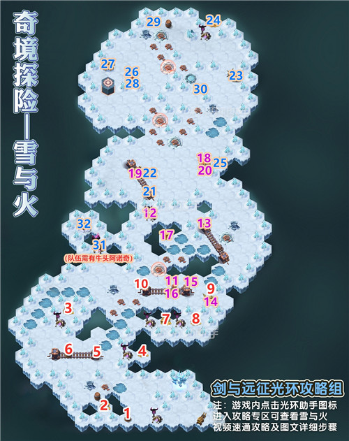 剑与远征奇境探险雪与火怎么通关？新奇境雪与火通关线路图一览[多图]图片1