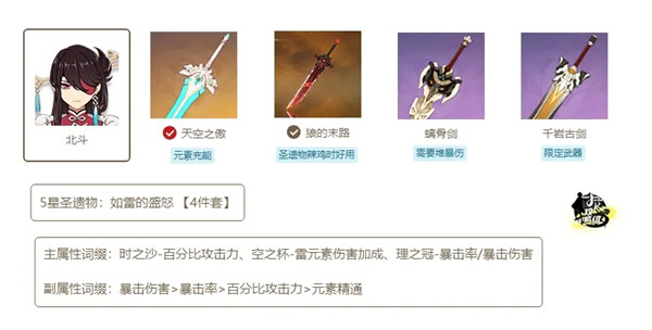 原神1.4版本武器及圣遗物怎么搭配？全属性角色武器圣遗物搭配攻略大全[多图]图片27