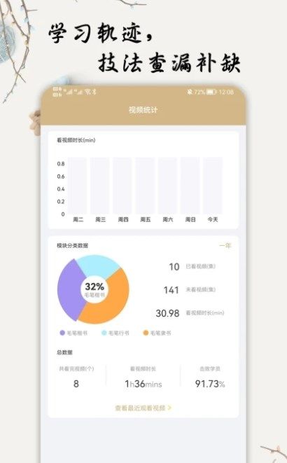 萌鸽毛笔书法入门app图3