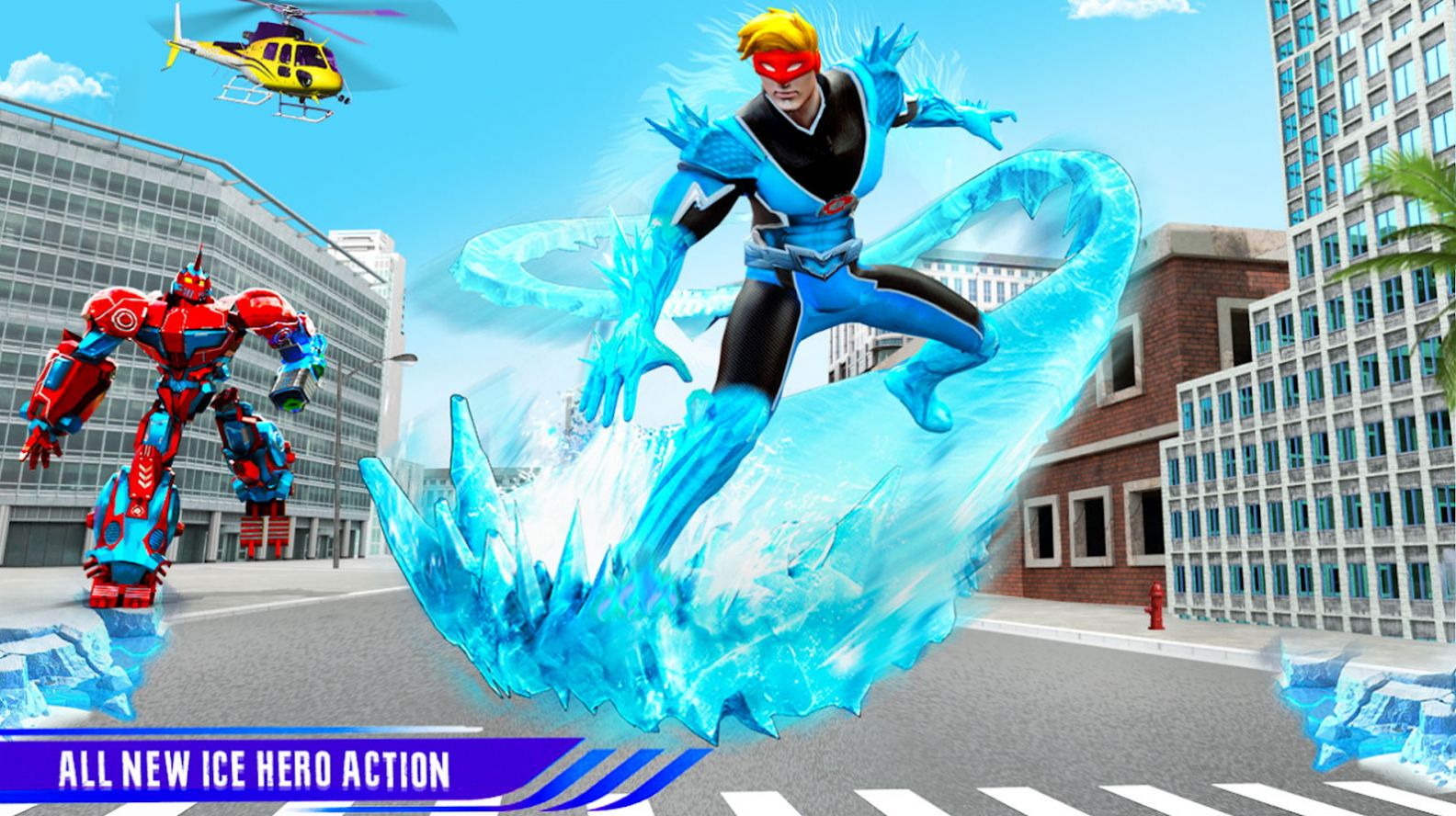 Flying Ice Hero Robot游戏图2