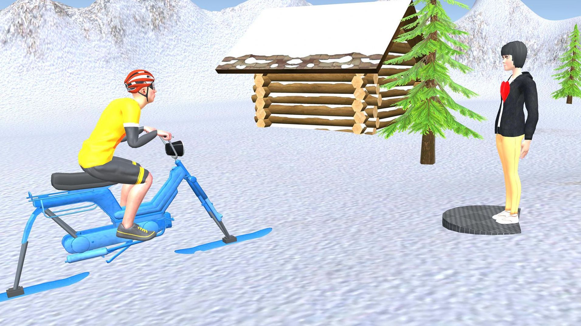 雪地自行车骑行游戏图3