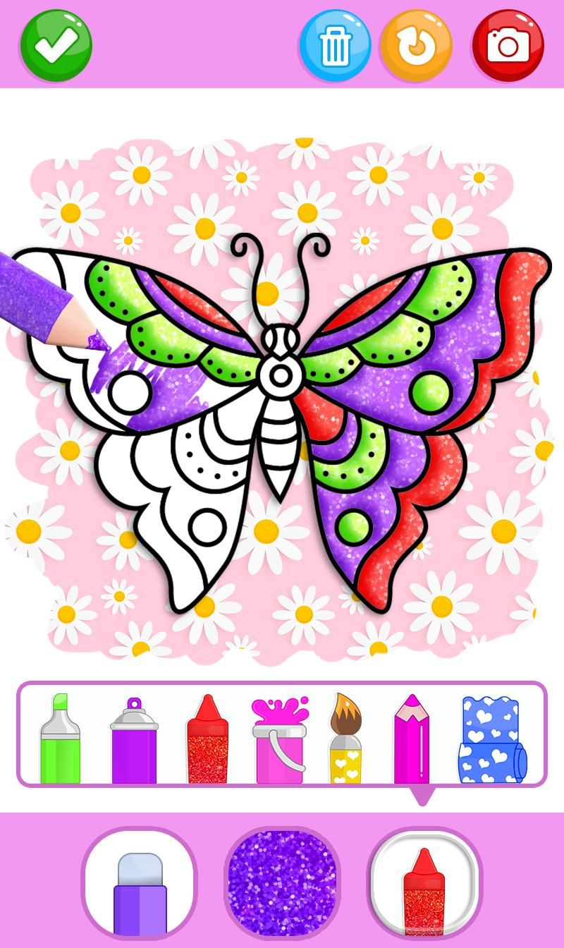 Butterfly Coloring Glitter游戏图1