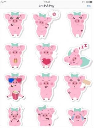 可爱的猪贴纸app图2