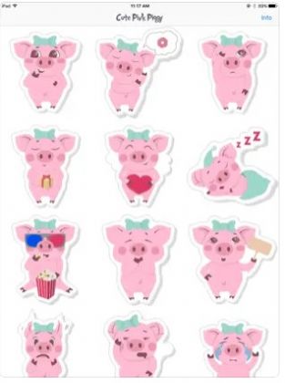 可爱的猪贴纸app图3