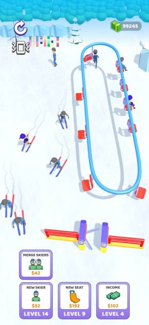 滑雪缆车点击器游戏图1