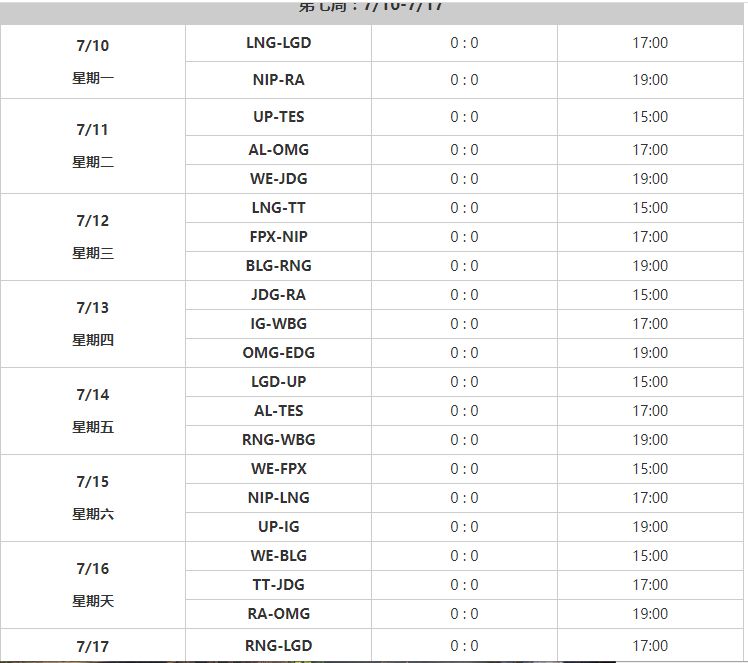 英雄联盟夏季赛2023赛程表最新  lol2023夏季赛程表汇总[多图]图片6