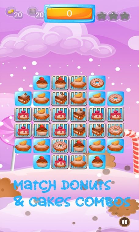 甜甜圈蛋糕狂热匹配游戏图1