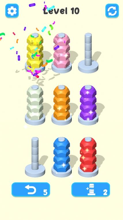 螺母排序颜色谜题游戏图3