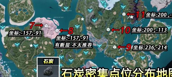 幻兽帕鲁石炭采集点位大全  石炭采集点位置分布地图一览[多图]