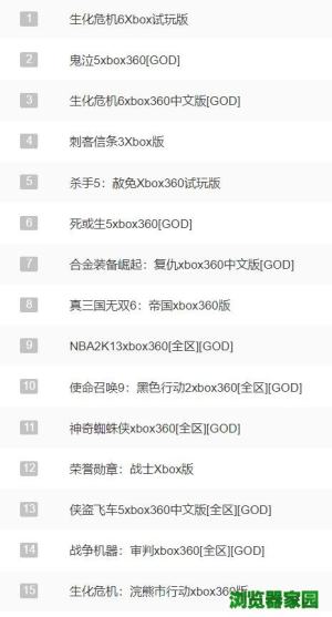 xbox360免费游戏排行列表2019图片1